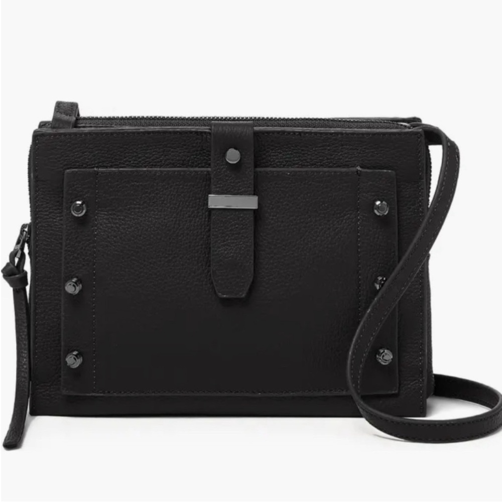 Botkier Warren City Small Leather Crossbody Bag Black Studded